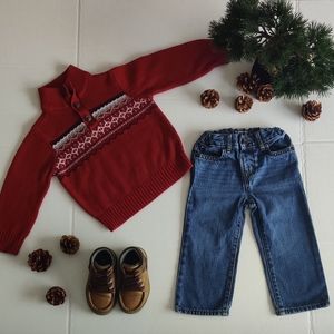 The Children's Place Boys Red Sweater 18-24 mos.